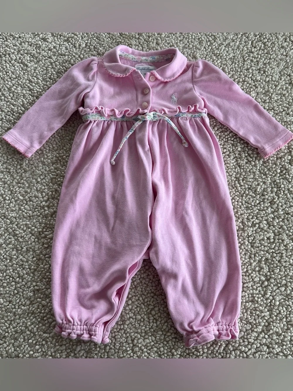 Ralph Lauren Bubble Romper Ruffles Pink Size 6 months